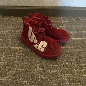 UGG Red Suede Boots Classic Boots Samba Red Size 3 Spell Out on Boots